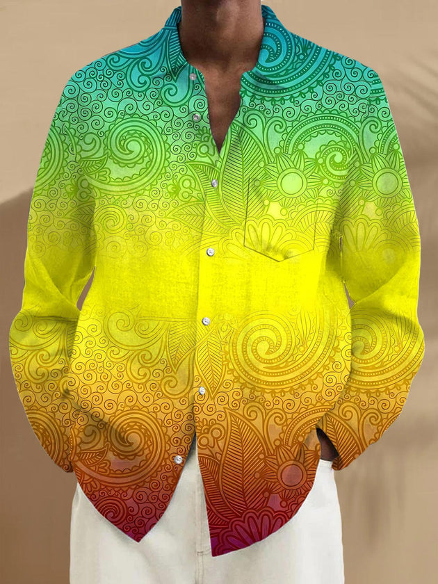 men's gradient print shirt front view