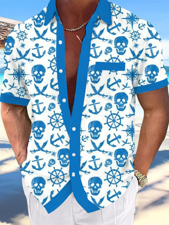 men's patterned sweater shirt front view