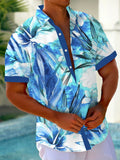 Art Hawaiian Casual Retro Short Sleeve Men's Shirts With Pocket