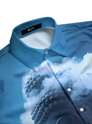 men's printed short sleeve flat lay shirt