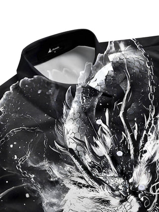 men's Chinese dragon shirt side view