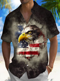 American Flag Eagle Men's Pocket Short Sleeve Shirts