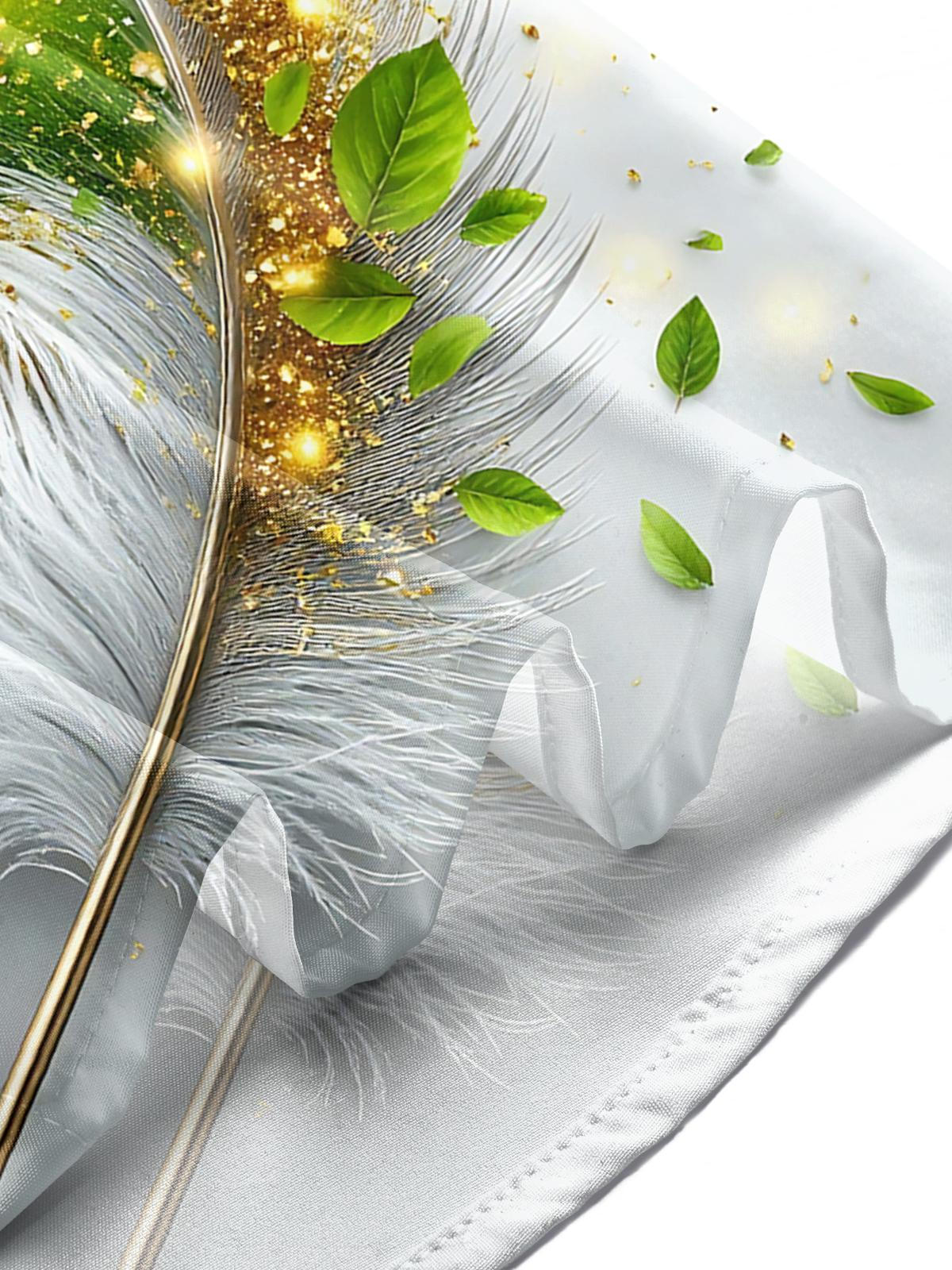 Feather Tree Print Men's Pocket Short Sleeve Shirts