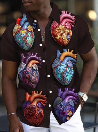 men's art print shirt front view