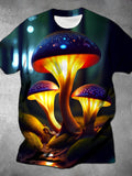 Mushroom Round Neck Short Sleeve Men's T-shirt