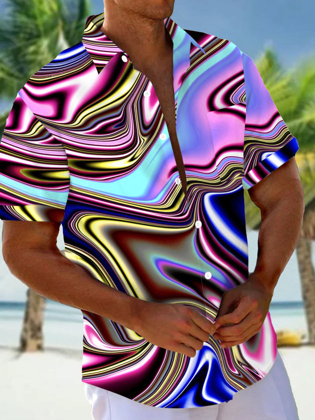 men's abstract print shirt front view