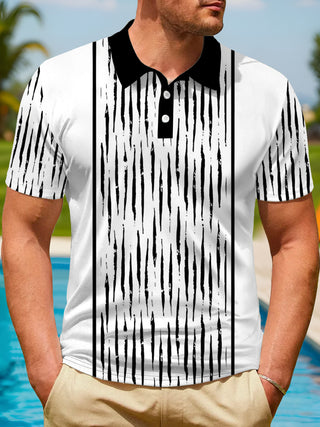 men's short sleeve polo shirt front view