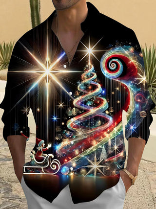 men's Christmas shirt front view holiday party