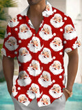 Santa Claus Men's Pocket Short Sleeve Shirts