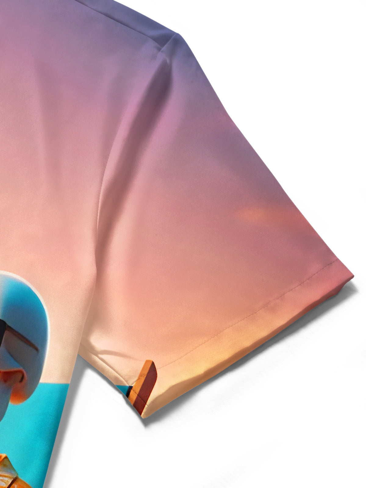 Hawaiian Funny Skull Beach Sunset Men's Pocket Short Sleeve Shirts