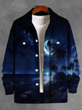 Coconut Tree Moon Long Sleeve Men's Jacket