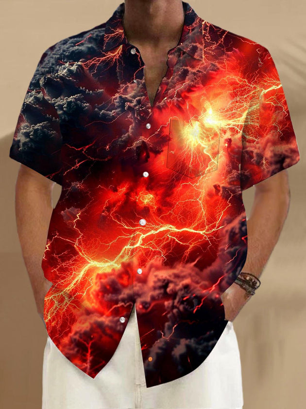 men's patterned sweater shirt front view