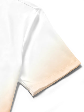 Men's car gradient print short sleeve shirt pocket detail close-up