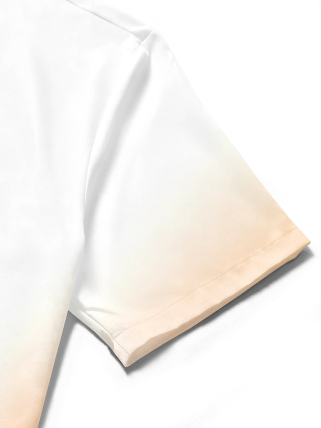 Men's car gradient print short sleeve shirt pocket detail close-up