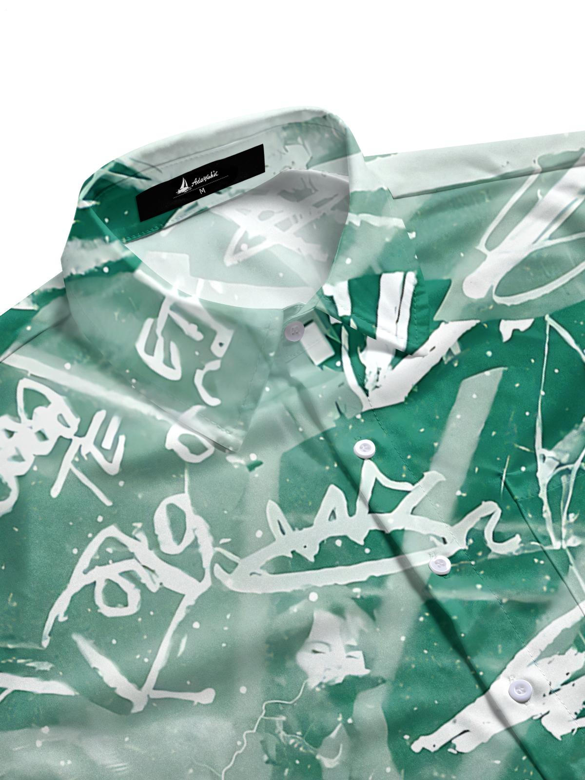 Abstract Art Print Men's Pocket Short Sleeve Shirts