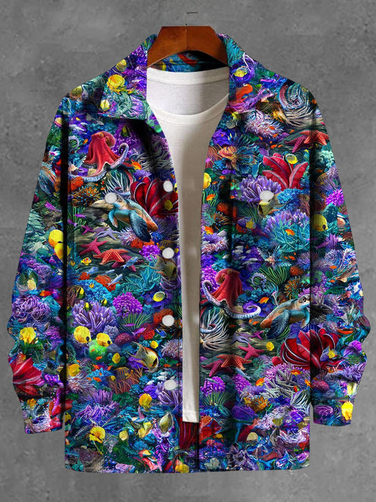 men's casual jacket shirt front view