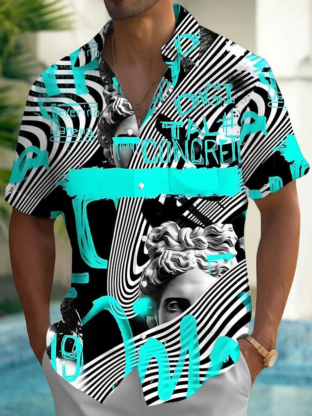 men's art print shirt front view