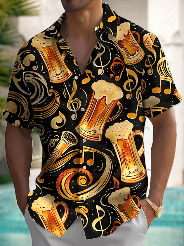 men's patterned sweater shirt front view