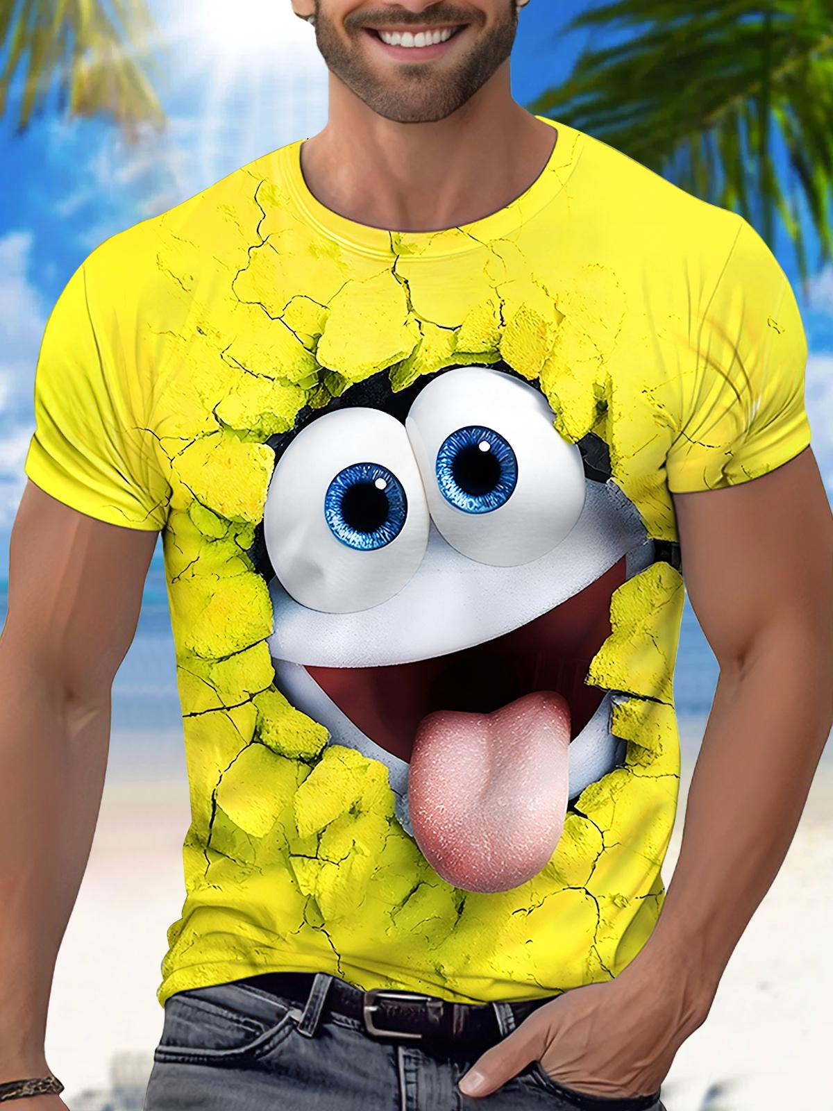 Funny Round Neck Short Sleeve Men's T-shirt