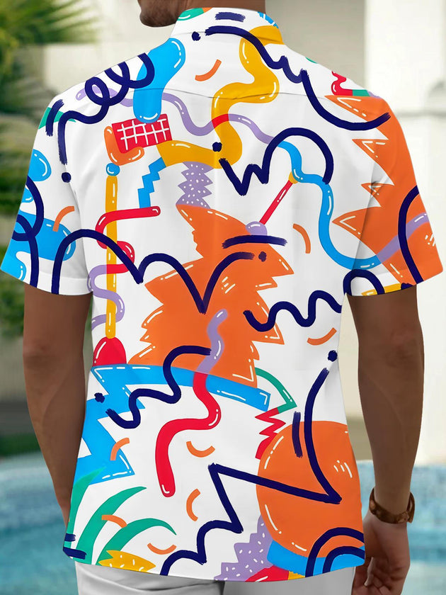 Men's tie dye short sleeve shirt back view