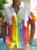 Art Hawaiian Casual Retro Short Sleeve Men's Shirts With Pocket