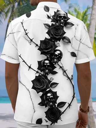 men's flower print shirt back view