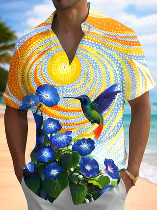 men's floral shirt front view