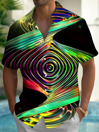 men's abstract print shirt front view