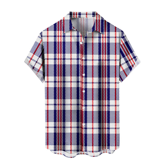 Patriotic Button Down Shirts for Men US Flag Short Sleeve Stars and Stripes Shirts Fashion Tops for Travel noble