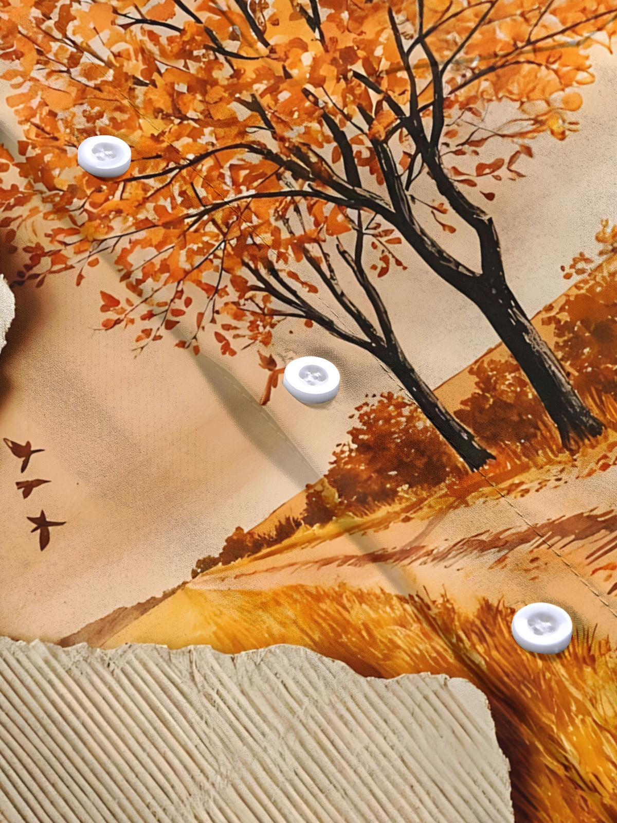 Plant Tree Art Print Men's Pocket Short Sleeve Shirts