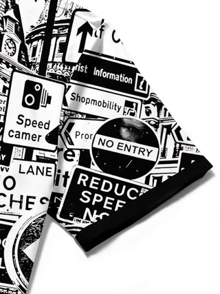 men's printed shirt close-up short sleeve