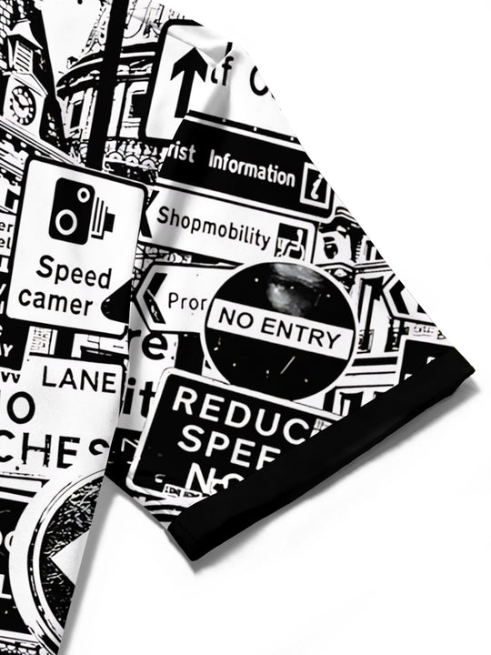 men's printed shirt close-up short sleeve