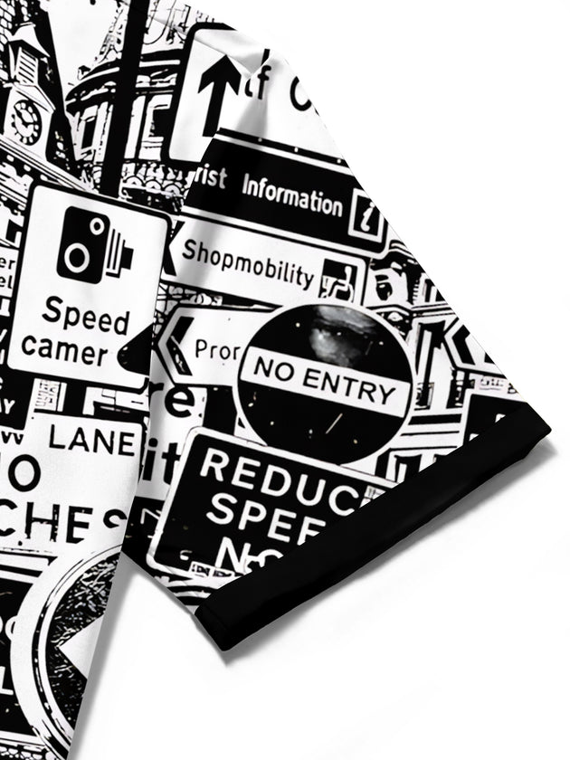 men's printed shirt close-up short sleeve