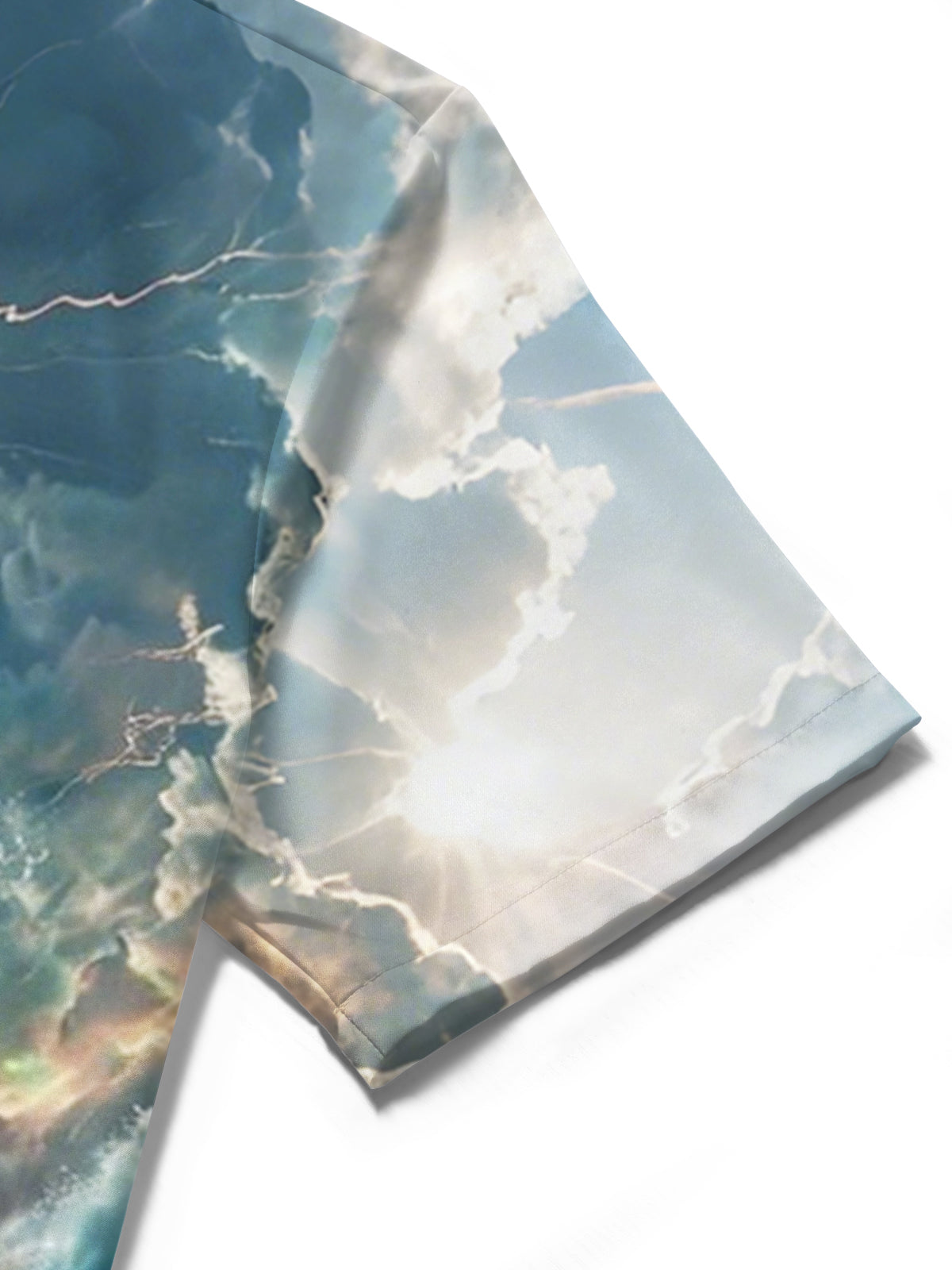 Ocean Train Print Men's Pocket Short Sleeve Shirts