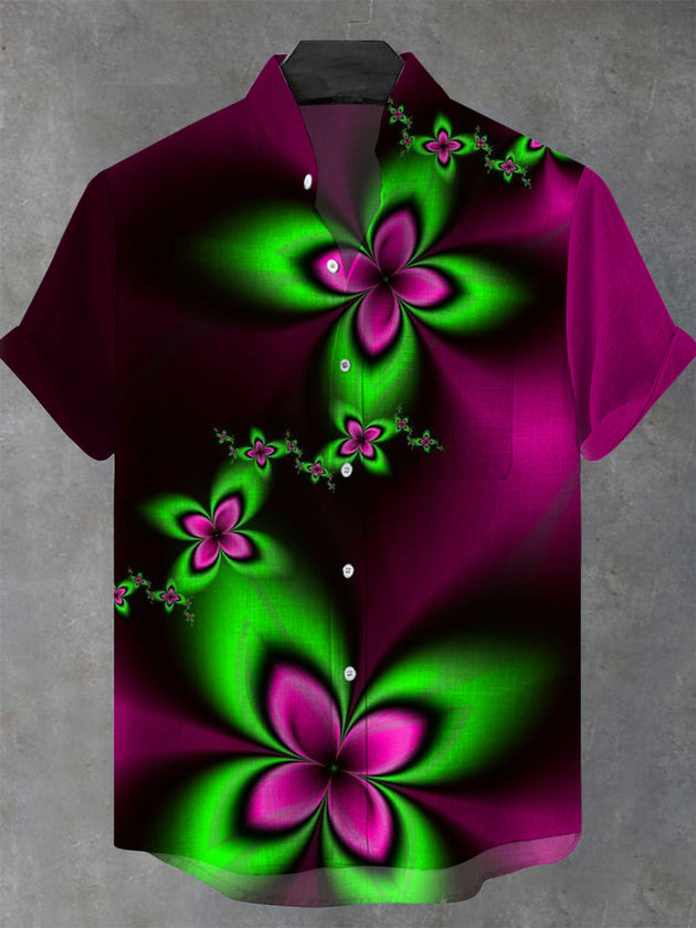 men's floral shirt front view