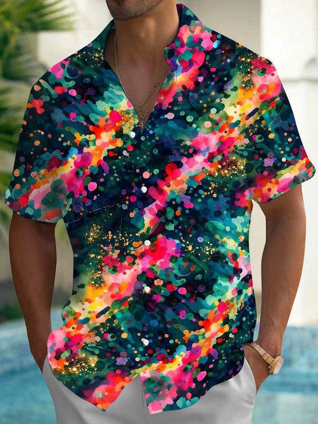 men's Hawaiian shirt front view tropical beach vacation