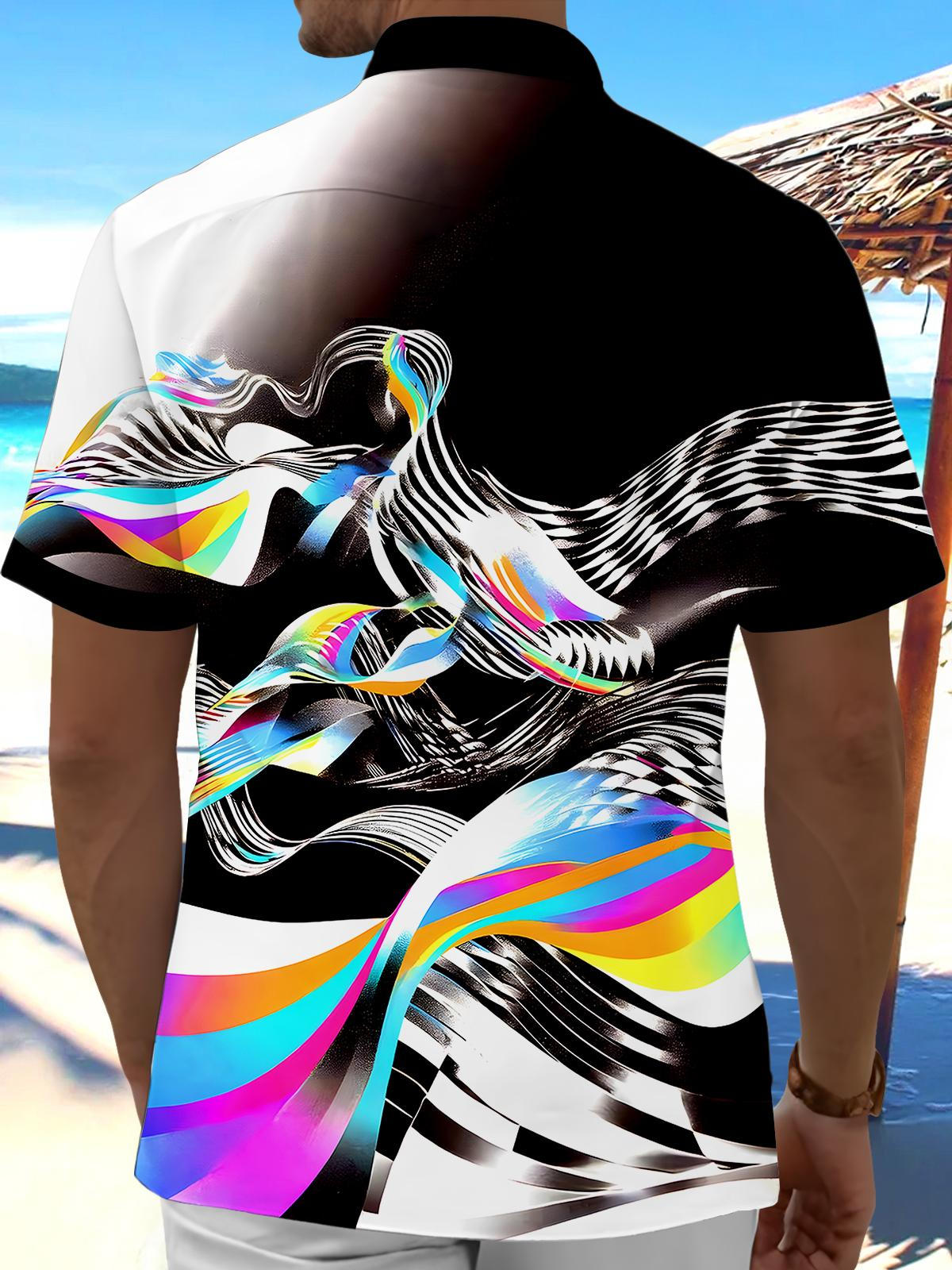 Tie Dye Abstract Men's Pocket Short Sleeve Shirts