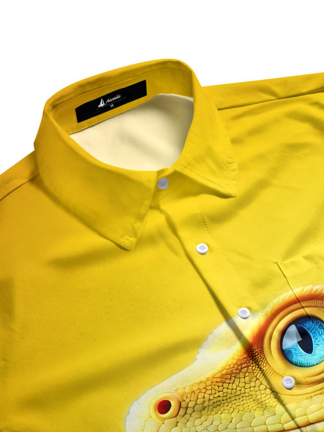 men's printed short sleeve flat lay shirt