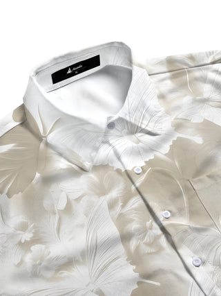 Men's butterfly art print pocket half sleeve shirt side view