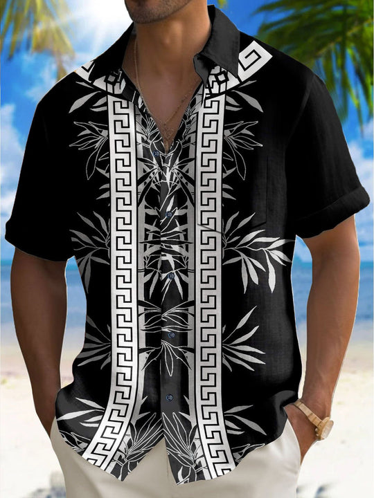 men's Hawaiian shirt front view tropical beach vacation