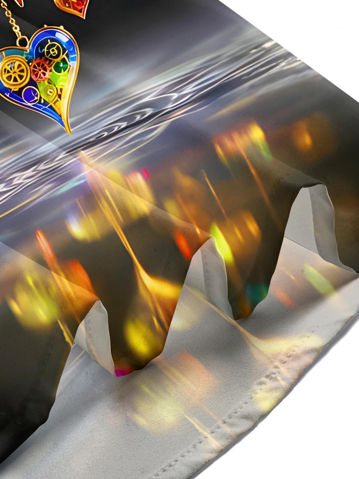 Colorful Heart-shaped Gear Wheels Men's Pocket Short Sleeve Shirts