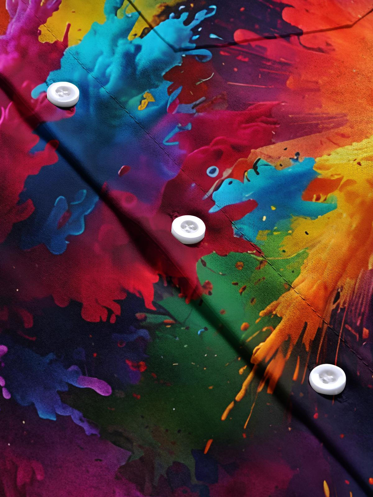 Hawaiian Splash Print Men's Pocket Short Sleeve Shirts