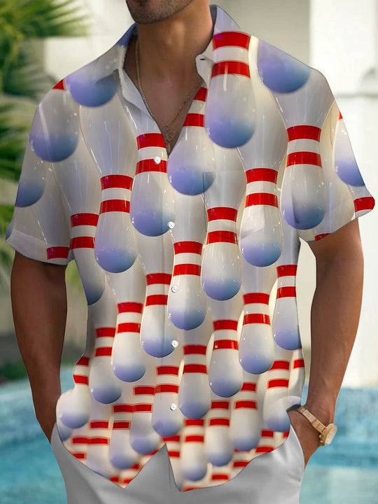 men's owl print shirt front view
