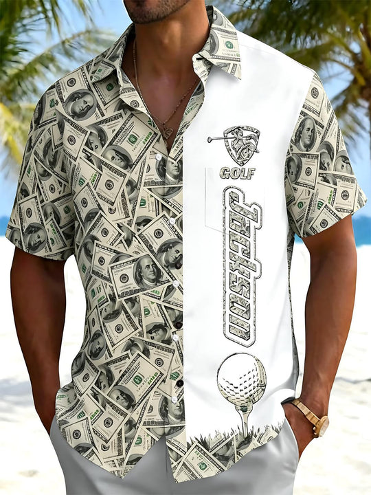 men's sports print shirt front view