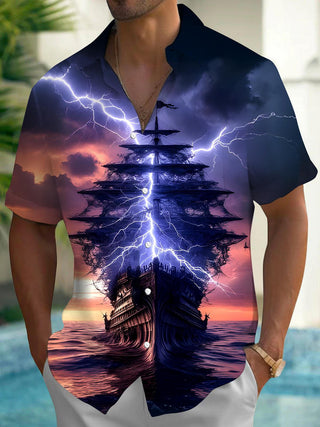 men's aloha shirt back view