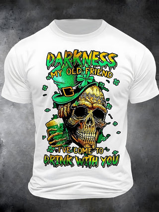 men's skull print graphic t-shirt front view