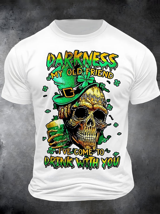 men's skull print graphic t-shirt front view