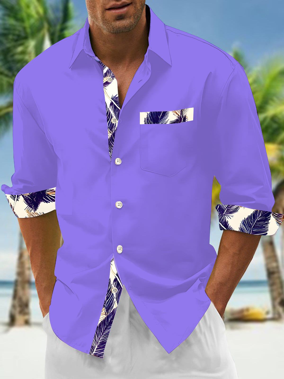 Leaf Men's Pocket Long Sleeve Shirts