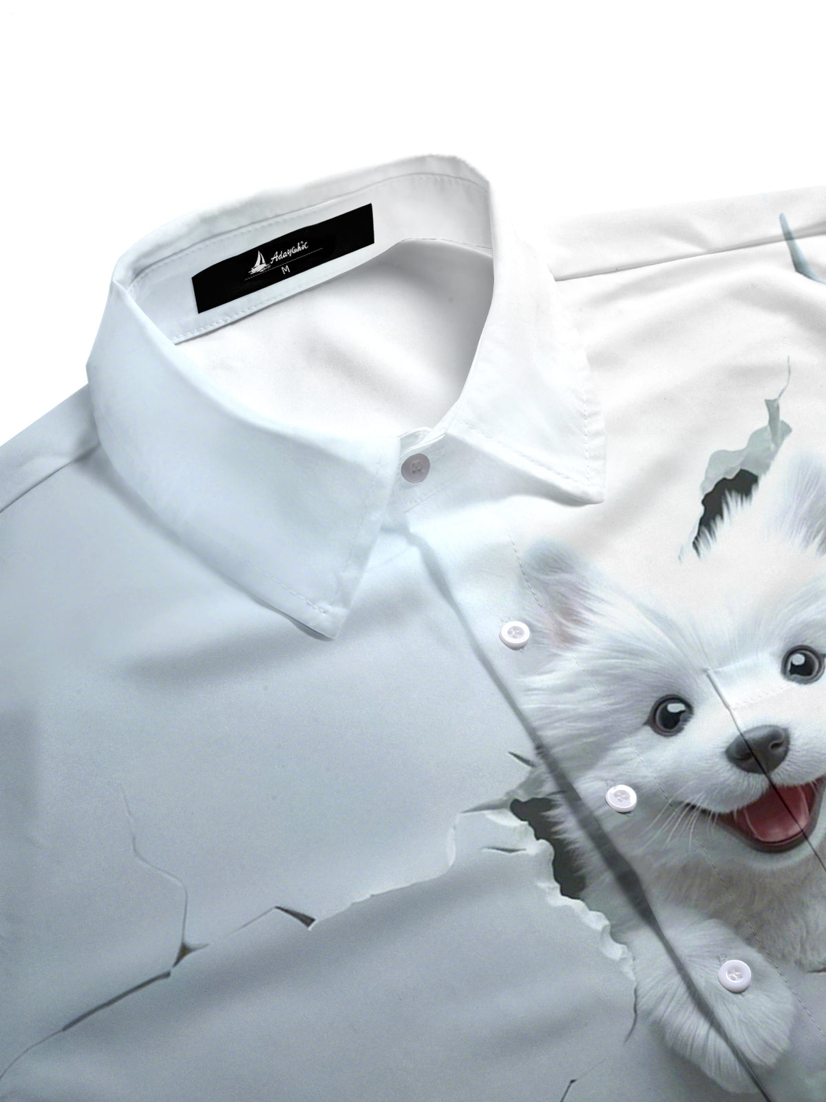 Puppy Print Men's Pocket Short Sleeve Shirts