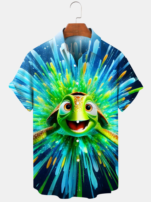 Hawaiian Turtle Men's Pocket Short Sleeve Shirts